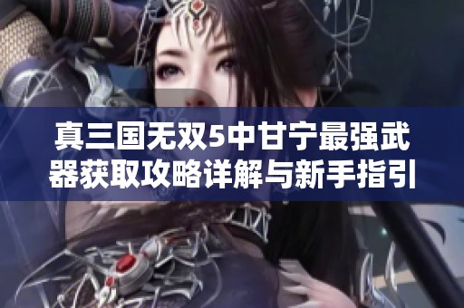 真三国无双5中甘宁最强武器获取攻略详解与新手指引